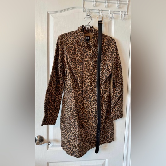 GAP Leopard Print Long Sleeve Dress - Picture 2 of 3